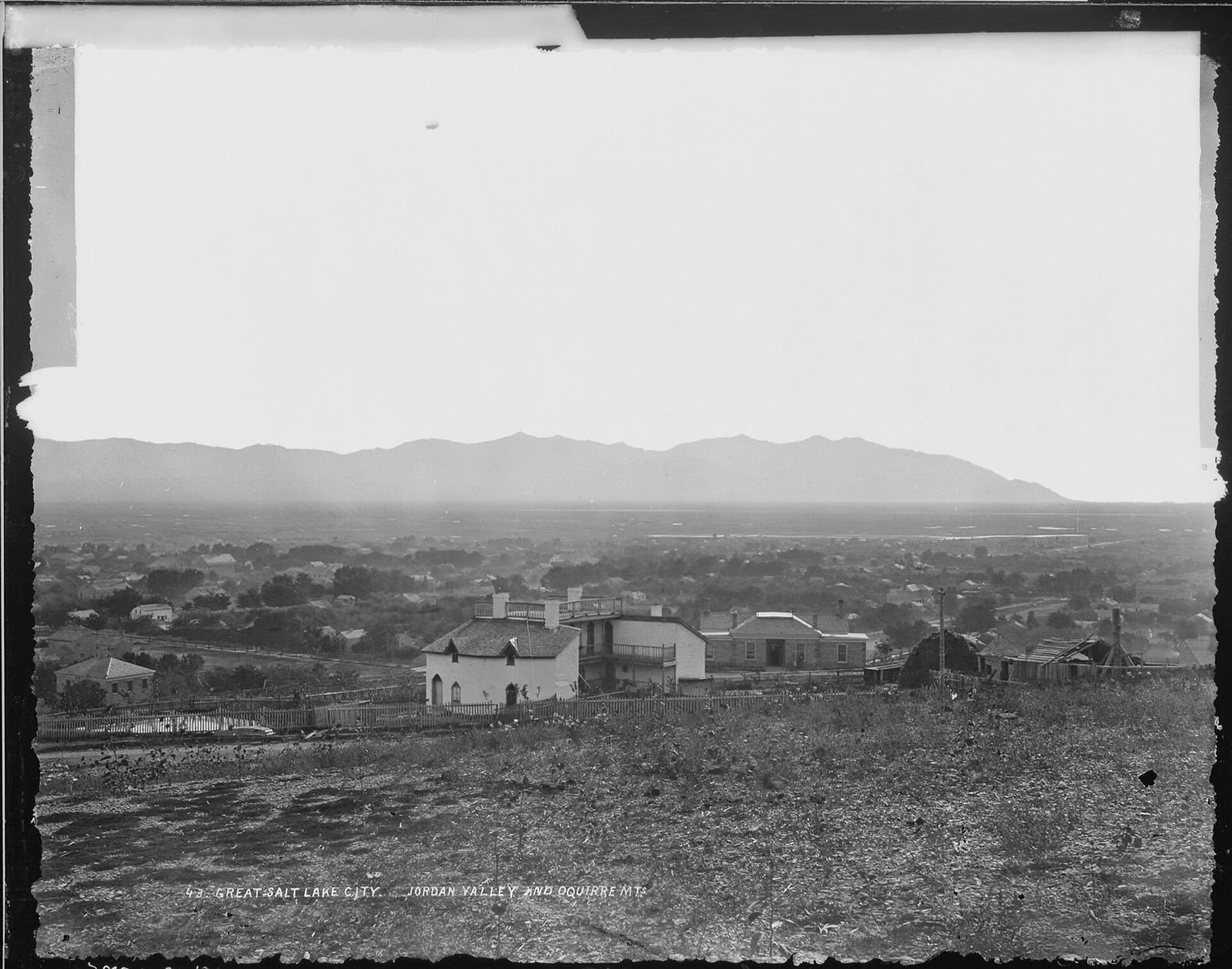 Salt Lake City and the Oquirrh Mountains photographed in 1869